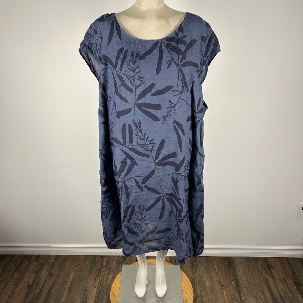 Linen Print Women's Dress